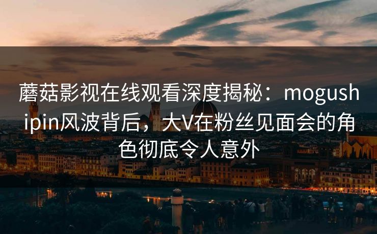 蘑菇影视在线观看深度揭秘：mogushipin风波背后，大V在粉丝见面会的角色彻底令人意外