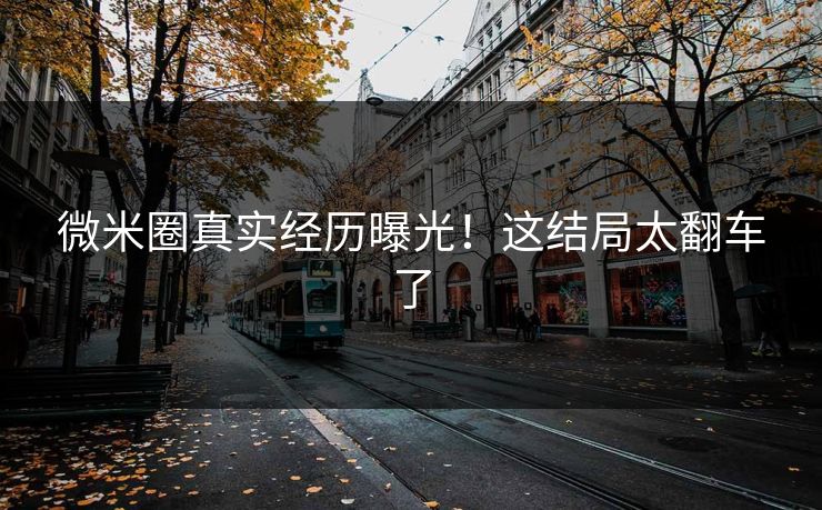 微米圈真实经历曝光！这结局太翻车了