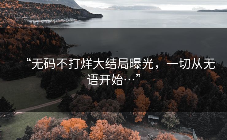 “无码不打烊大结局曝光，一切从无语开始…”