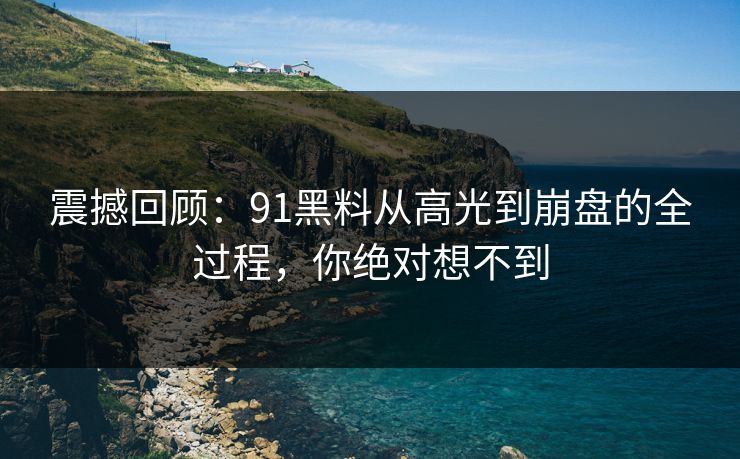 震撼回顾：91黑料从高光到崩盘的全过程，你绝对想不到