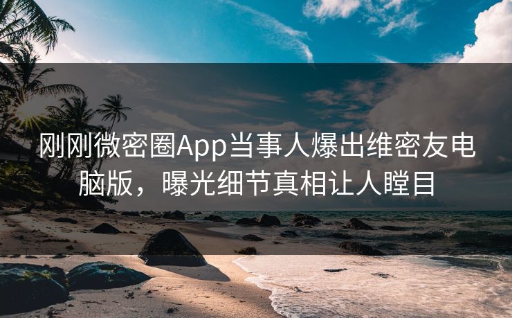刚刚微密圈App当事人爆出维密友电脑版，曝光细节真相让人瞠目