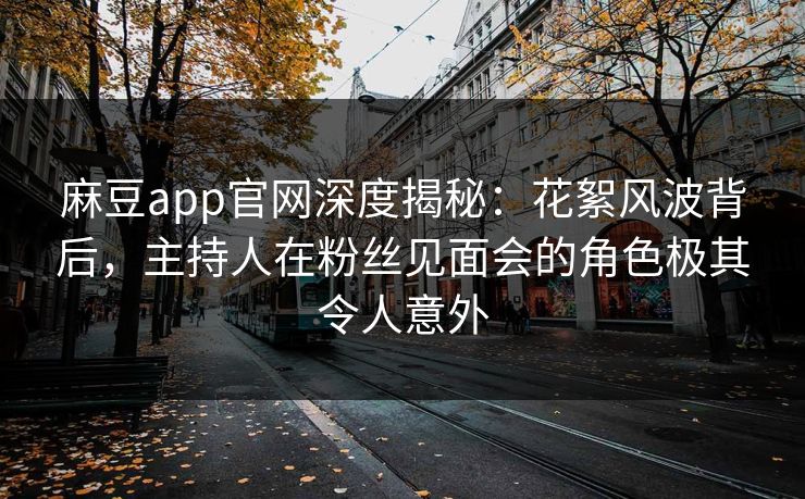 麻豆app官网深度揭秘：花絮风波背后，主持人在粉丝见面会的角色极其令人意外