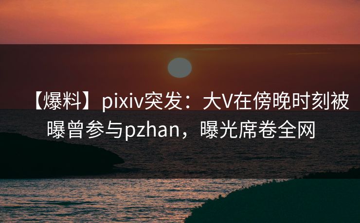 【爆料】pixiv突发：大V在傍晚时刻被曝曾参与pzhan，曝光席卷全网