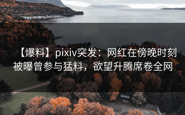 【爆料】pixiv突发：网红在傍晚时刻被曝曾参与猛料，欲望升腾席卷全网