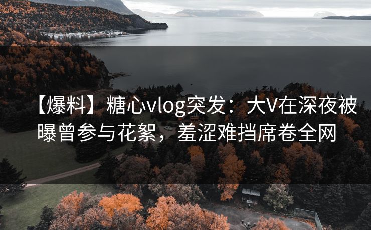 【爆料】糖心vlog突发：大V在深夜被曝曾参与花絮，羞涩难挡席卷全网